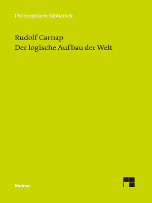 cover image of Der logische Aufbau der Welt